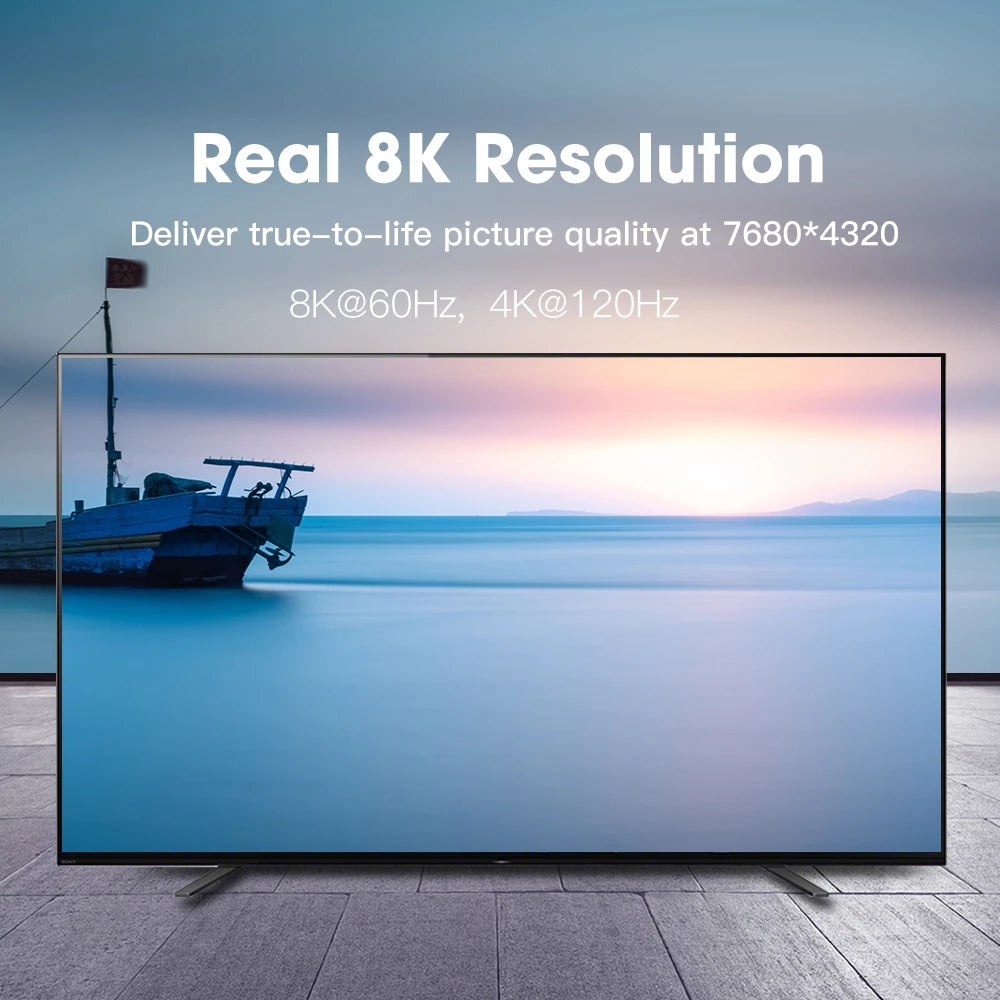 Real 8K resolution display support illustration