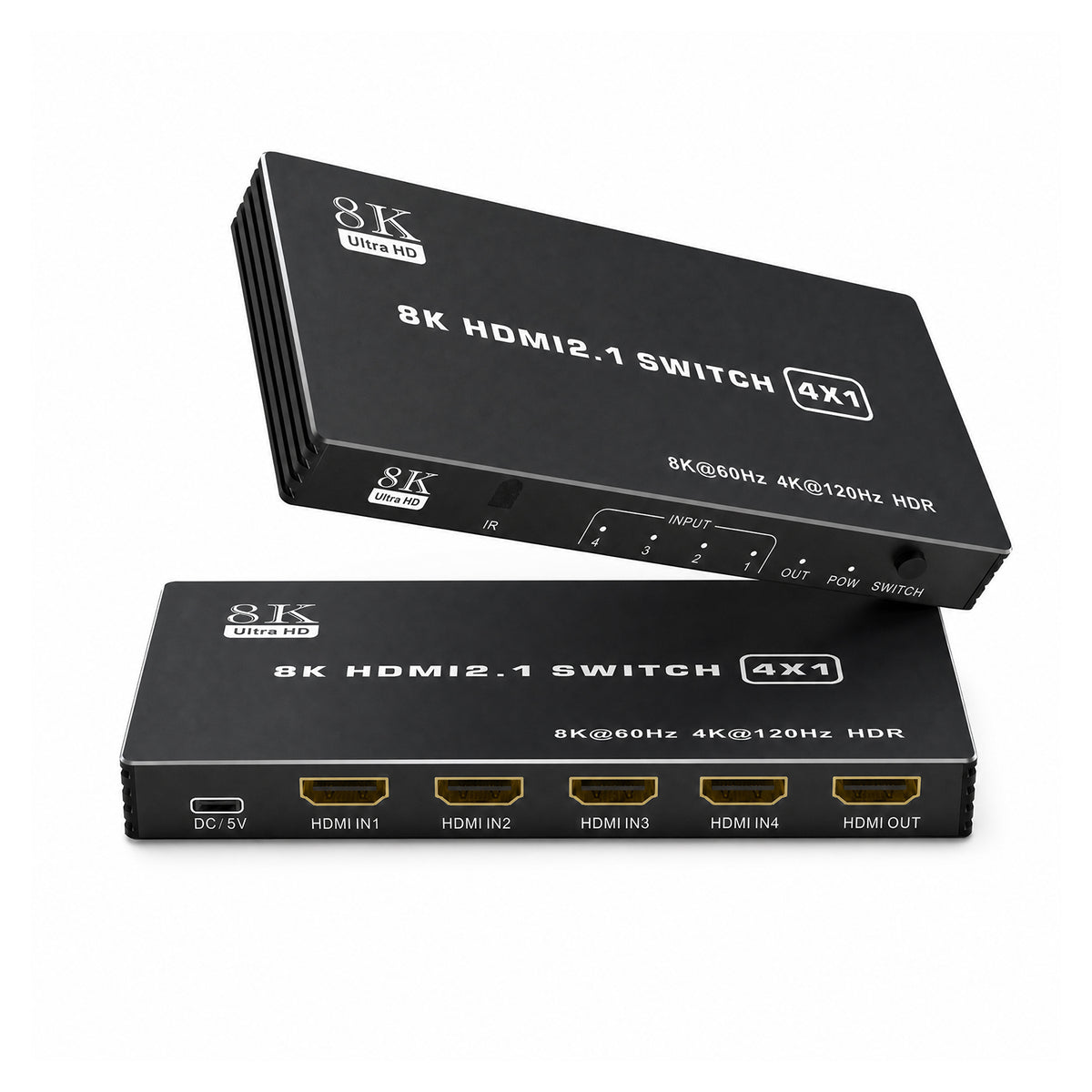 MOSHOU HDMI 2.1 multi-input switch with remote control, HDMI 2.1 48Gbps and 8K support