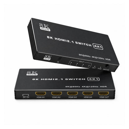 MOSHOU HDMI 2.1 multi-input switch with remote control, HDMI 2.1 48Gbps and 8K support