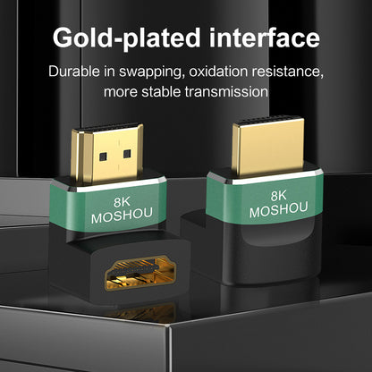 Gold-plated male and female connectors on MOSHOU HDMI right-angle adapters