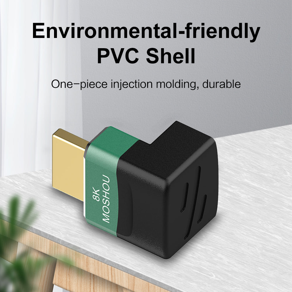MOSHOU right-angle HDMI adapter with molded PVC housing
