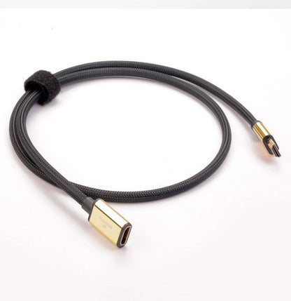 Full-length braided HDMI male to female extension cable
