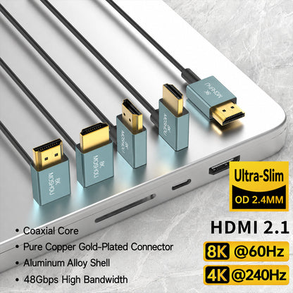 Five MOSHOU HDMI connector styles for straight and space-saving installations