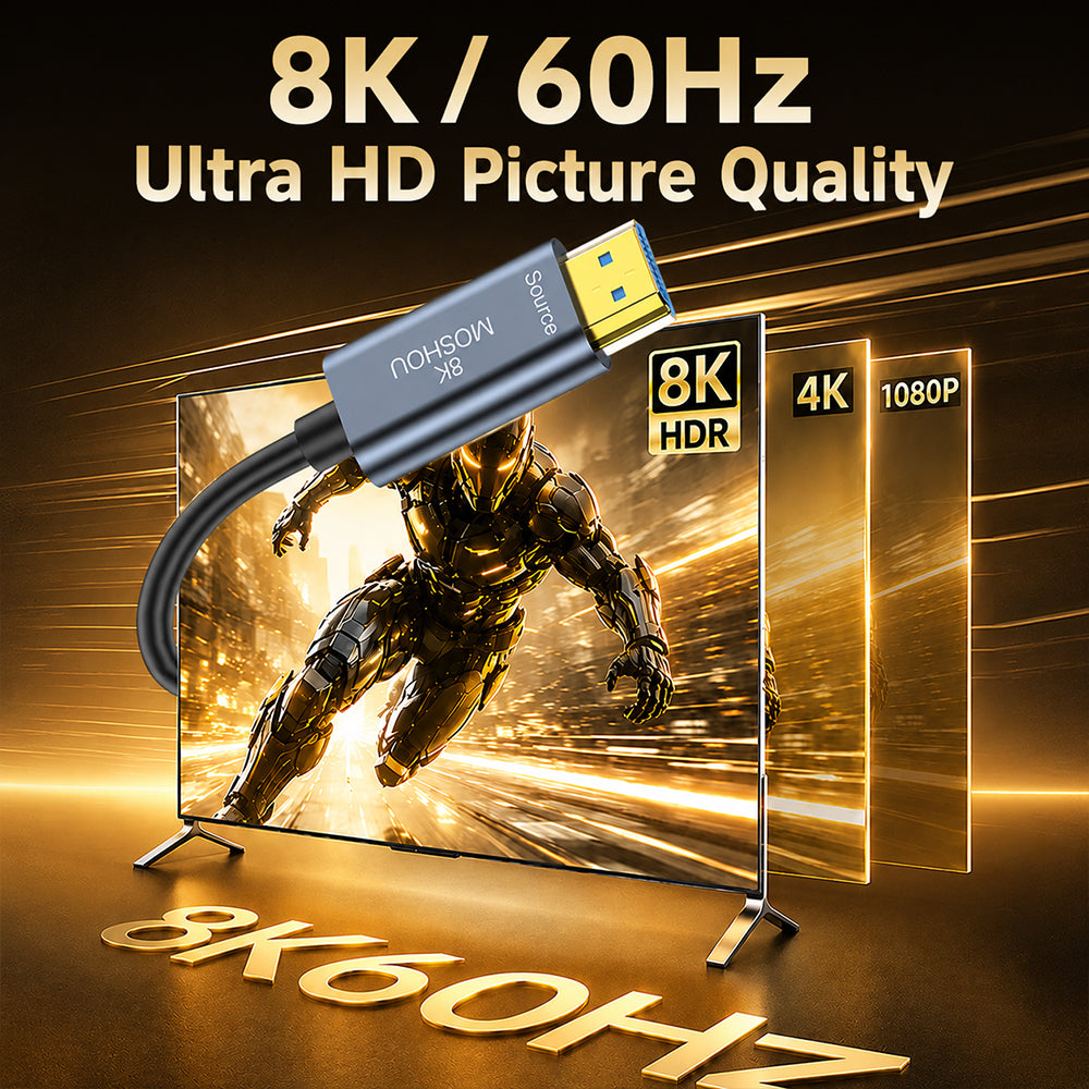 MOSHOU HDMI 2.1 optical fiber cable 8K60 picture quality
