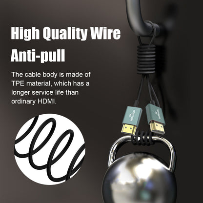 Reinforced anti-pull cable joint on MOSHOU ultra-slim HDMI cable