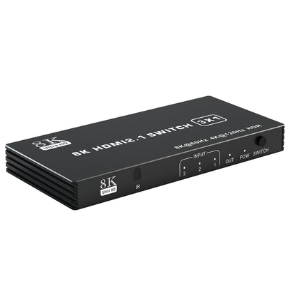 MOSHOU HDMI 2.1 switch with 3 HDMI inputs and 1 HDMI output