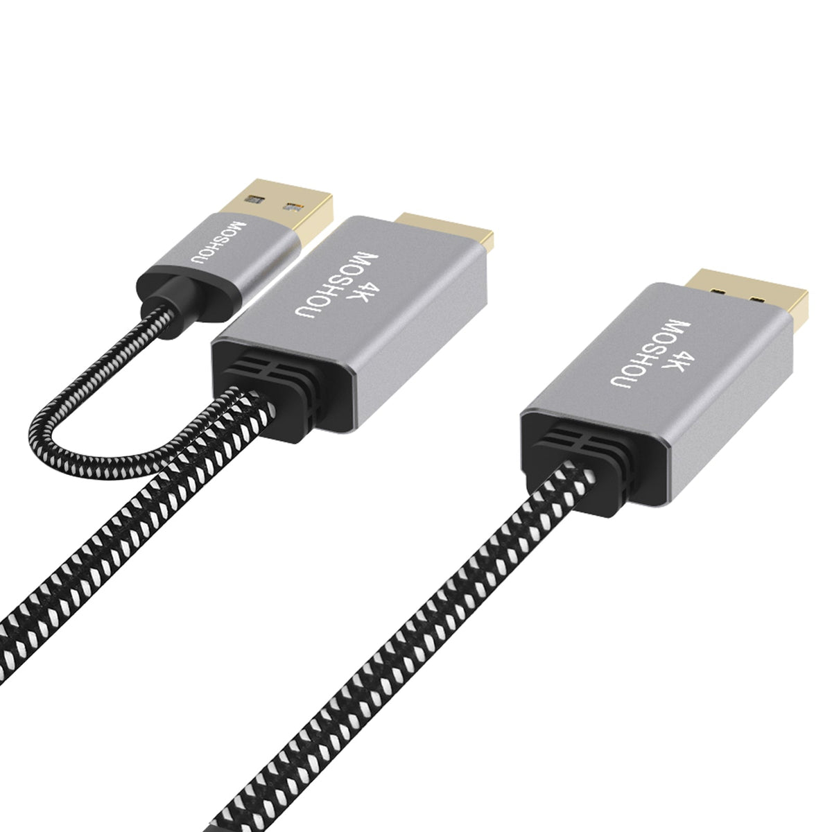 HDMI male input and DisplayPort male output cable product view