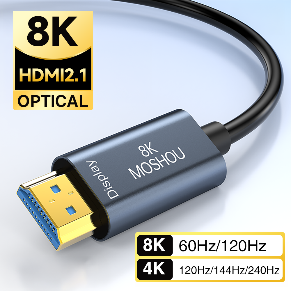 MOSHOU 8K HDMI 2.1 optical cable supporting 8K60 and 4K240