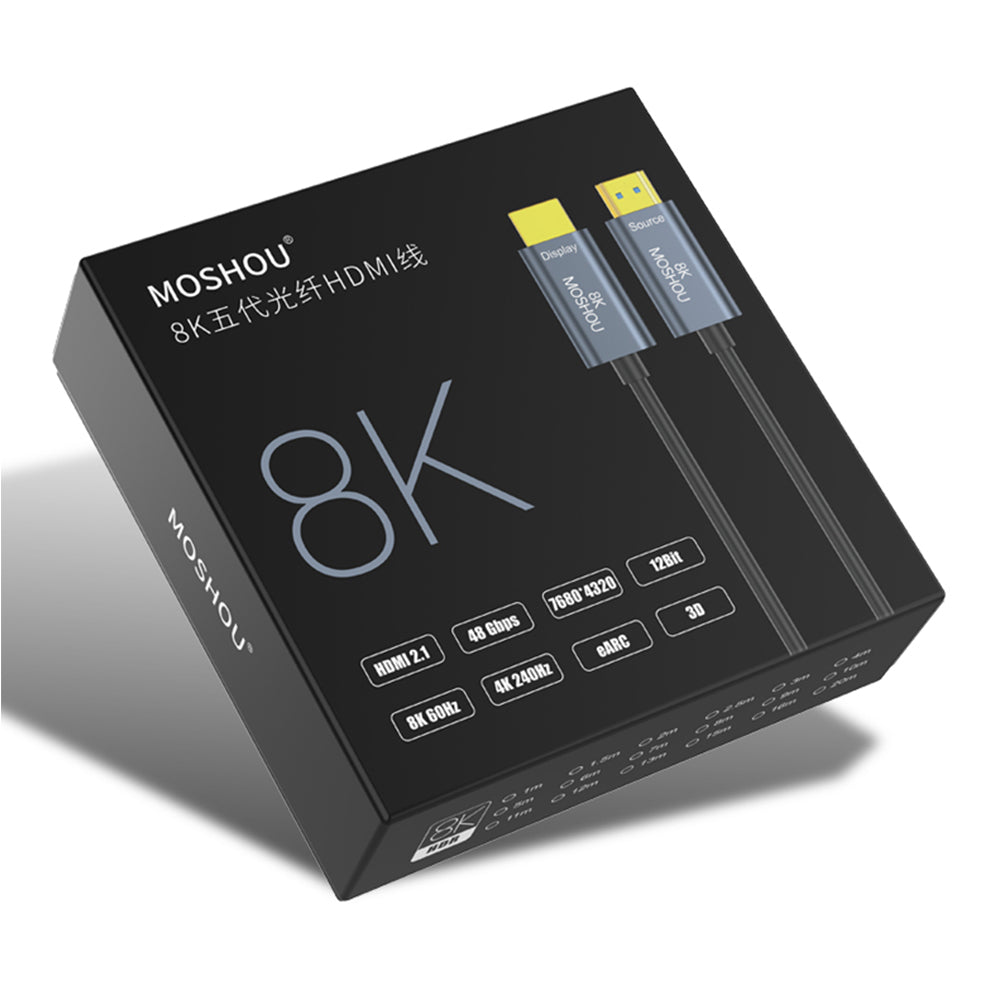 MOSHOU 8K HDMI 2.1 optical fiber cable retail packaging