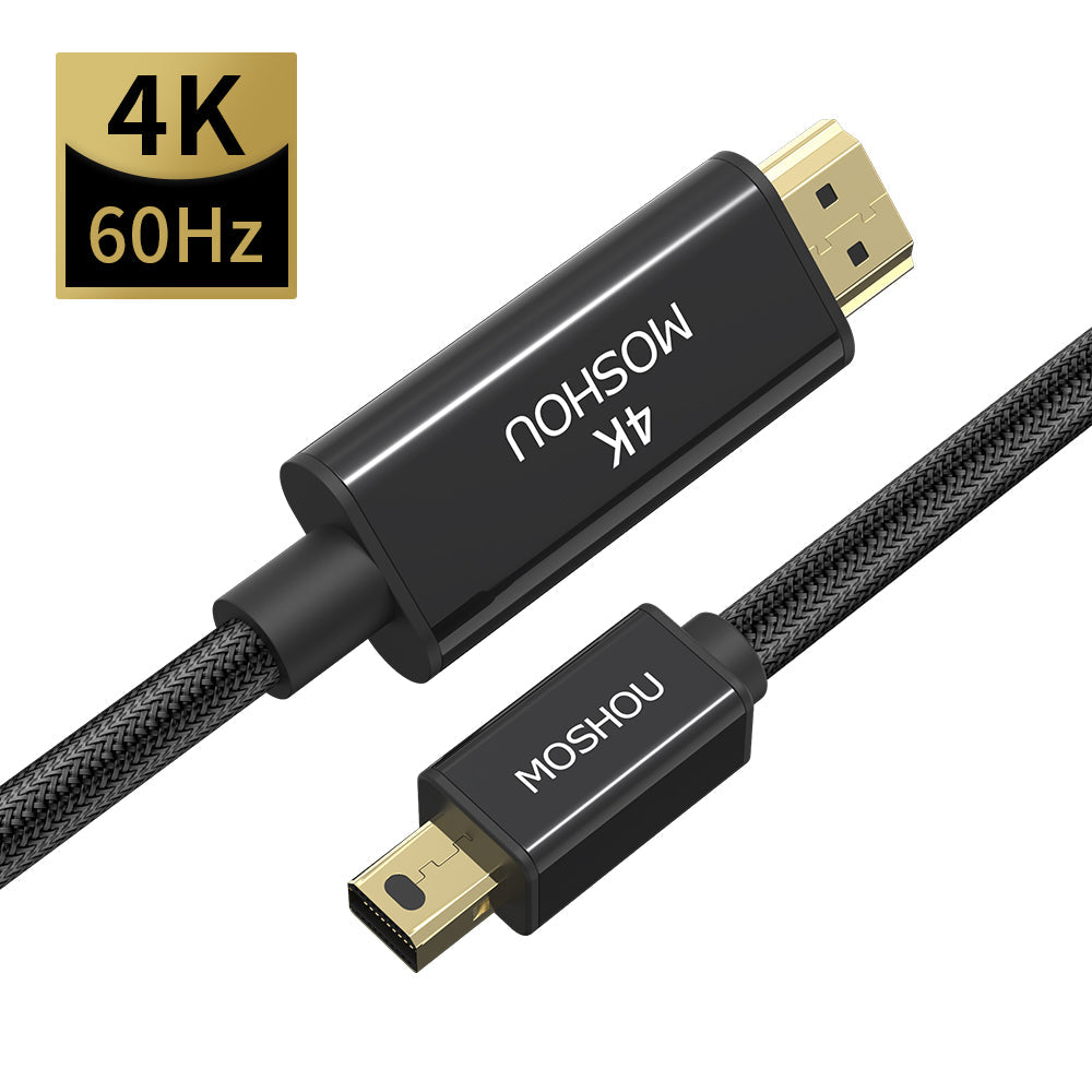 Mini DP to HDMI 4K 60Hz braided cable front view