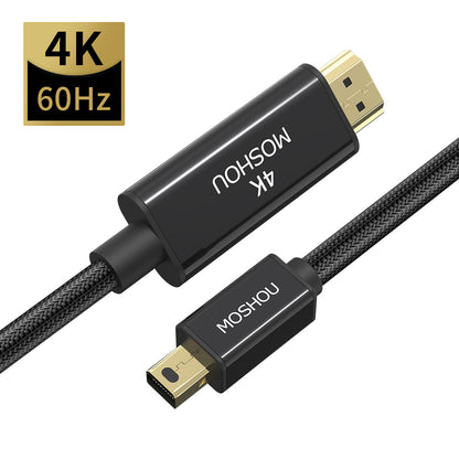 Mini DP to HDMI 4K 60Hz braided cable front view