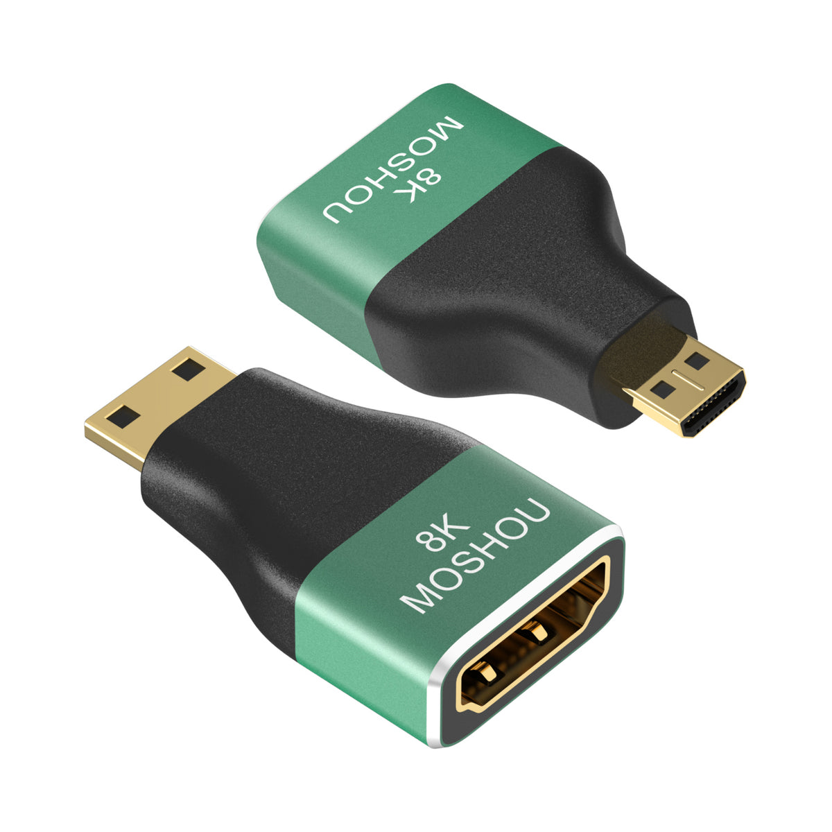 MOSHOU HDMI 2.1 Mini HDMI and Micro HDMI male-to-HDMI female adapters