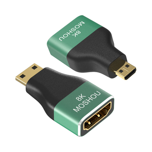 MOSHOU HDMI 2.1 Mini HDMI and Micro HDMI male-to-HDMI female adapters