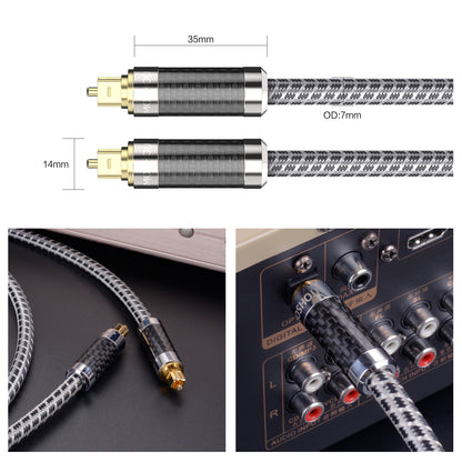MOSHOU Toslink cable connector dimensions and carbon fiber shell