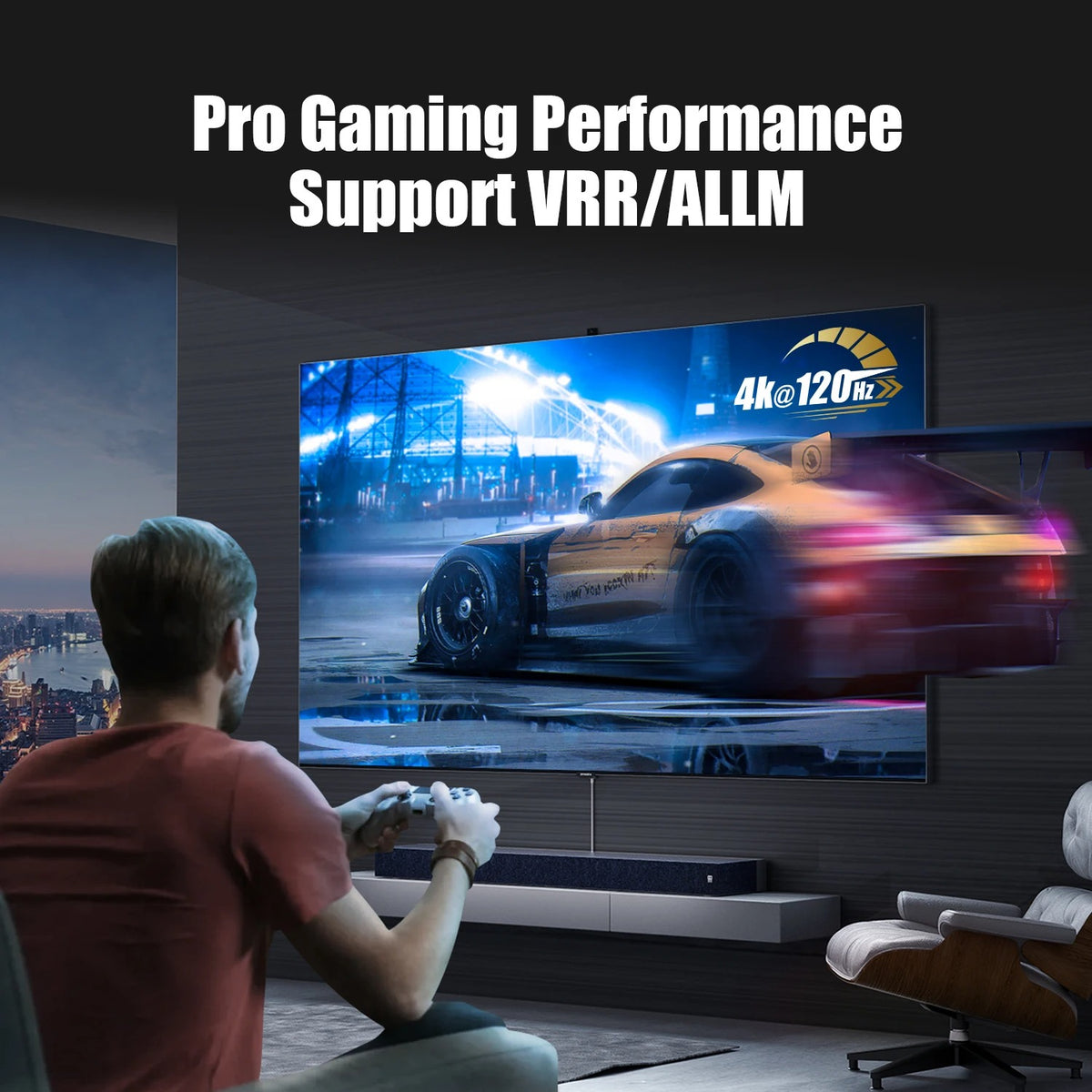 MOSHOU optical HDMI cable for compatible 4K 120Hz gaming setups