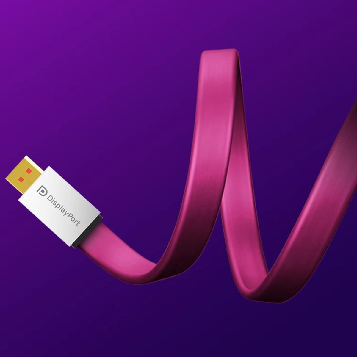 Flexible pink flat MOSHOU DisplayPort cable design