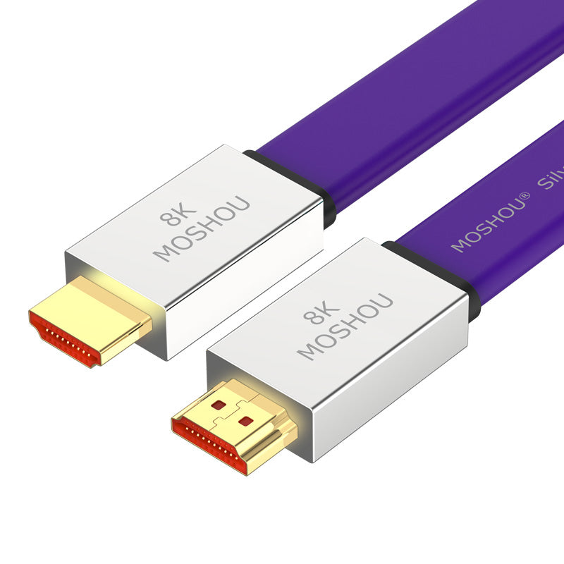 MOSHOU HD-036 purple flat HDMI cable connector detail