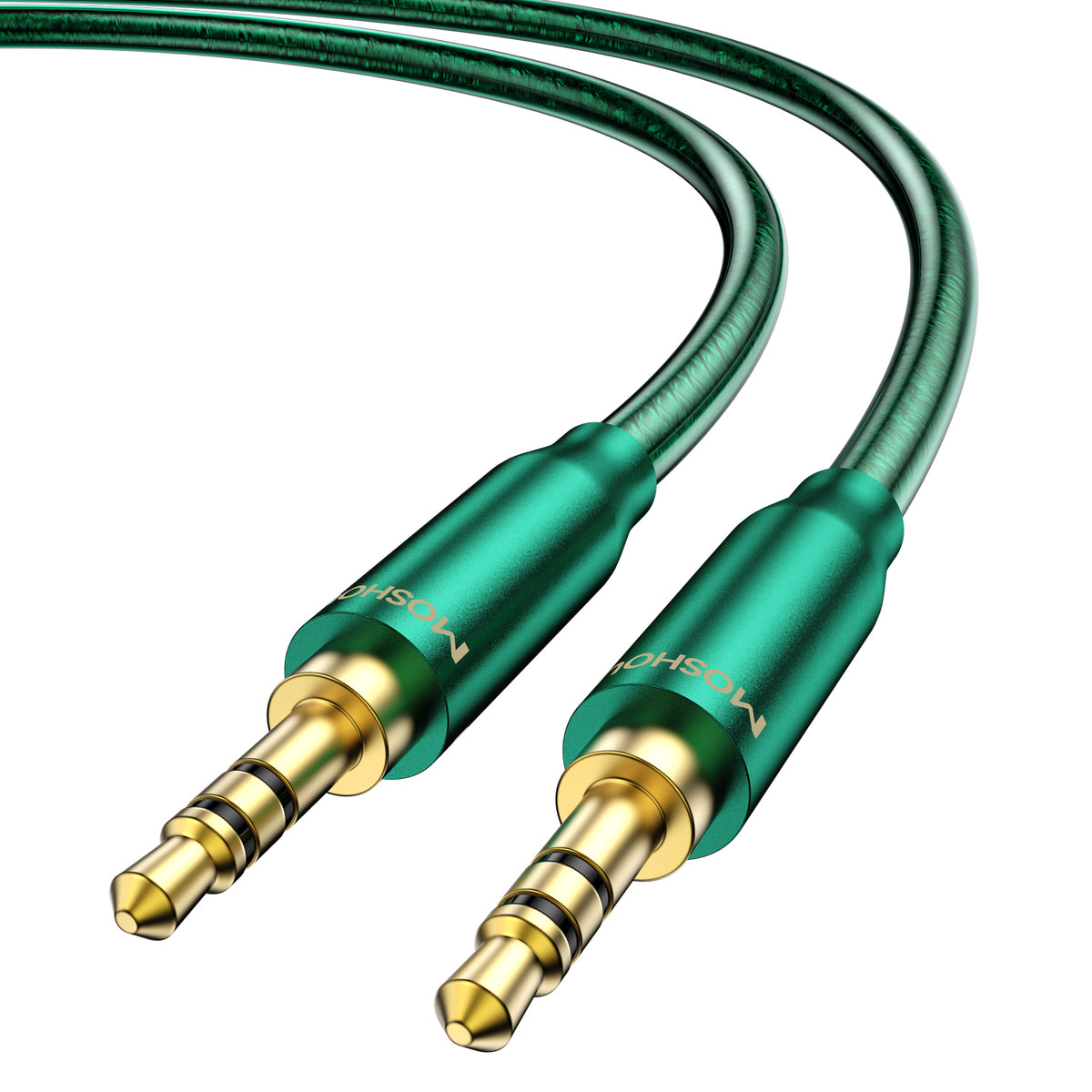MOSHOU emerald green 3.5mm male to male AUX cable