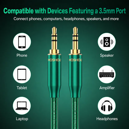 MOSHOU AUX cable connected to headphones