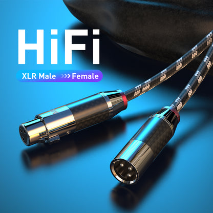 MOSHOU HiFi silver-plated conductor XLR cable on blue background