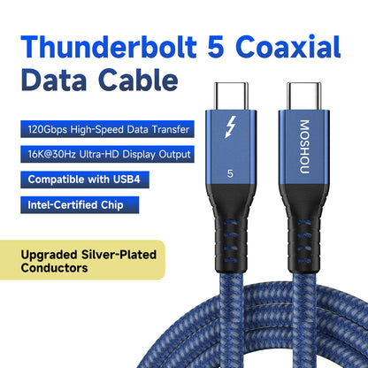MOSHOU Thunderbolt 5 cable with 120Gbps Bandwidth Boost and 16K display support