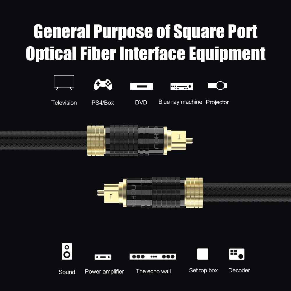 Toslink optical cable for compatible TV, soundbar and game console