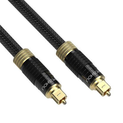 MOSHOU gold and black Toslink connectors close-up