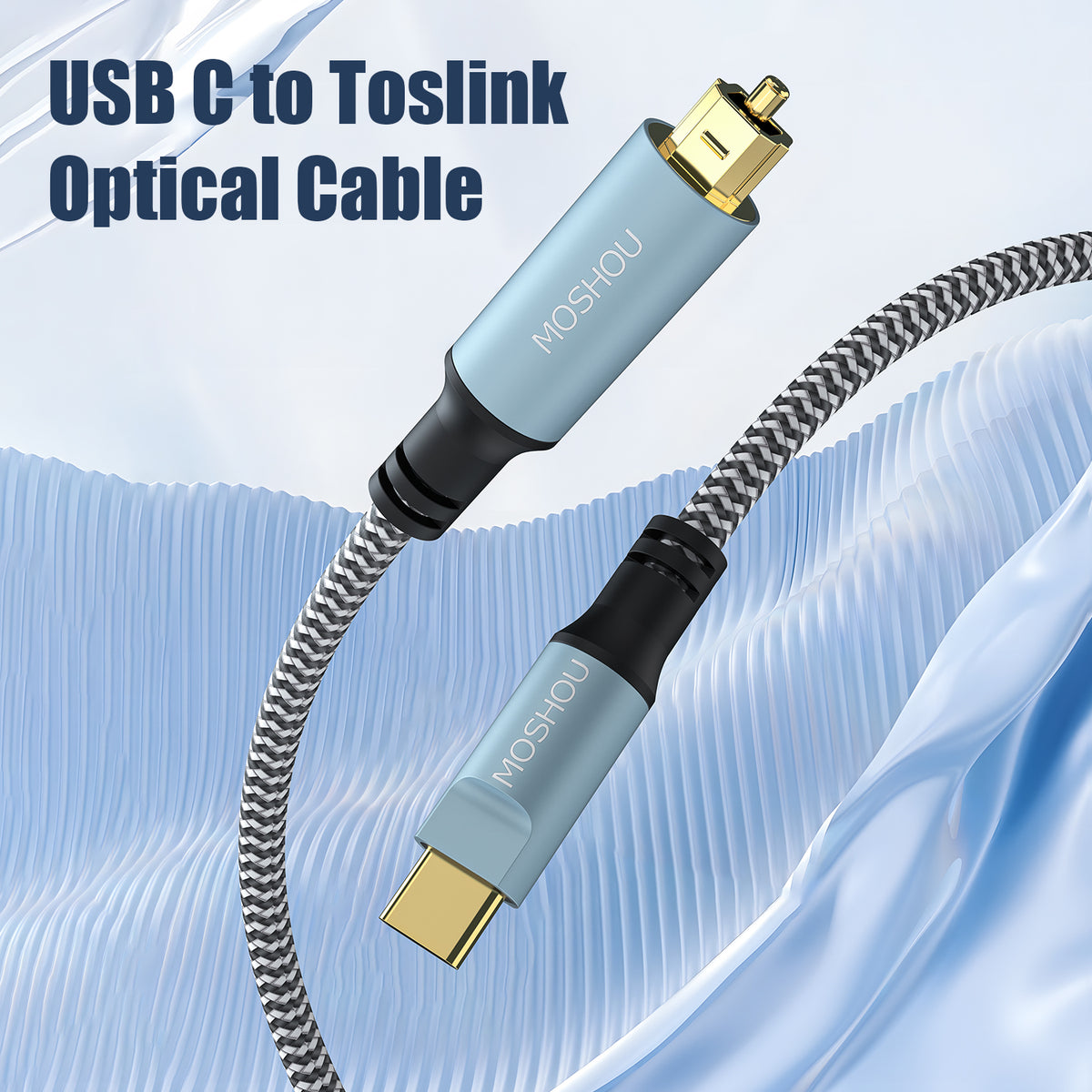 MOSHOU Type-C to optical Toslink audio cable braided design