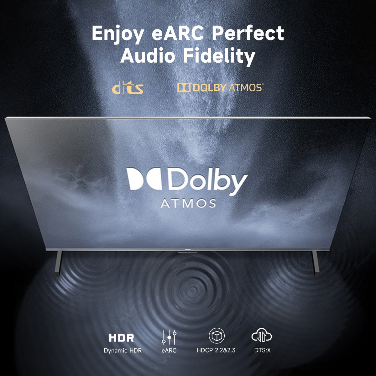 HDMI cable with eARC HDR Dolby Atmos and DTS support