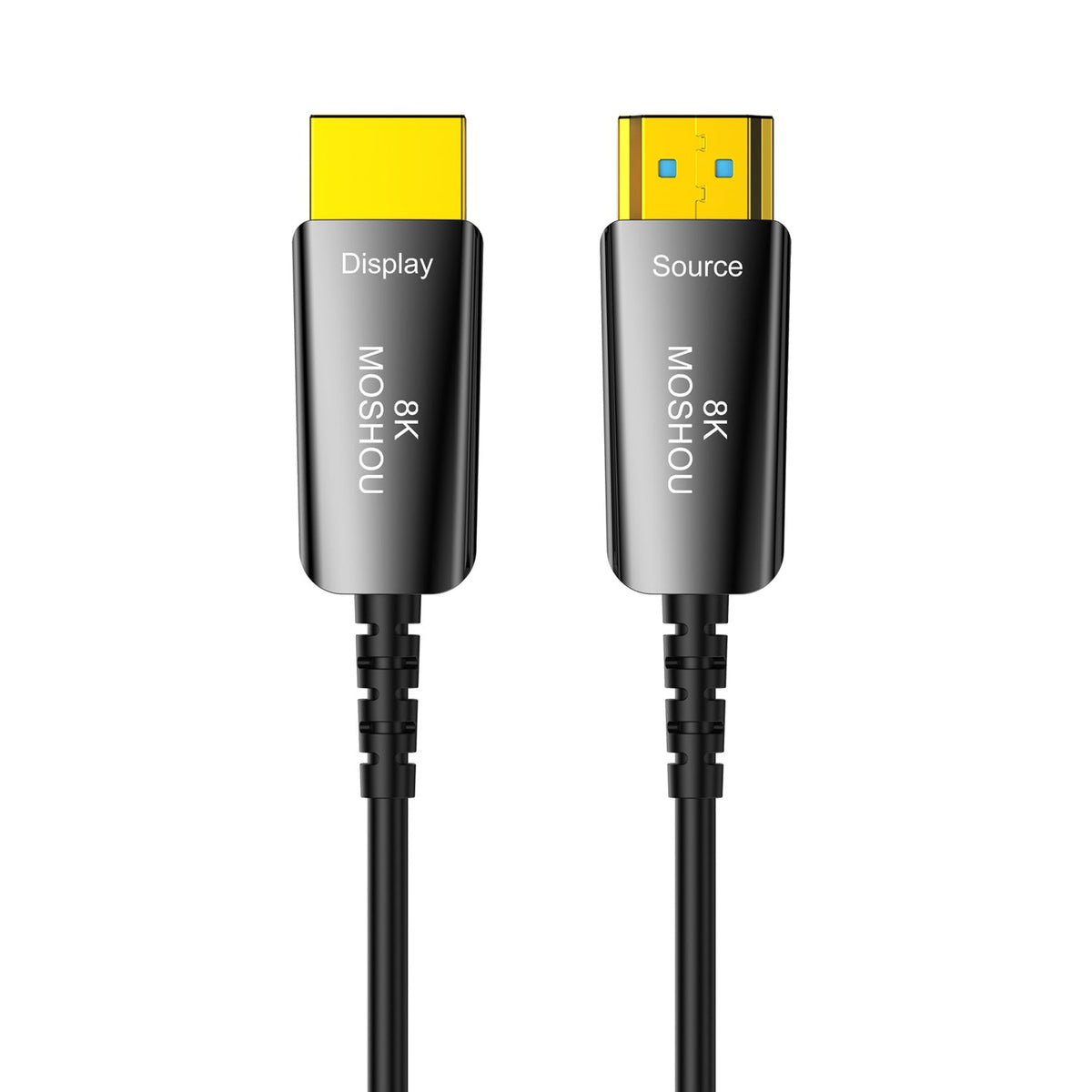 MOSHOU black ultra-slim 8K HDMI 2.1 optical fiber cable Source and Display connectors