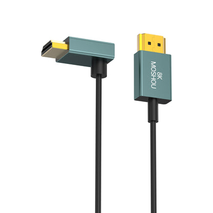 MOSHOU 90-degree up-angle 2.4mm ultra-slim coaxial HDMI cable