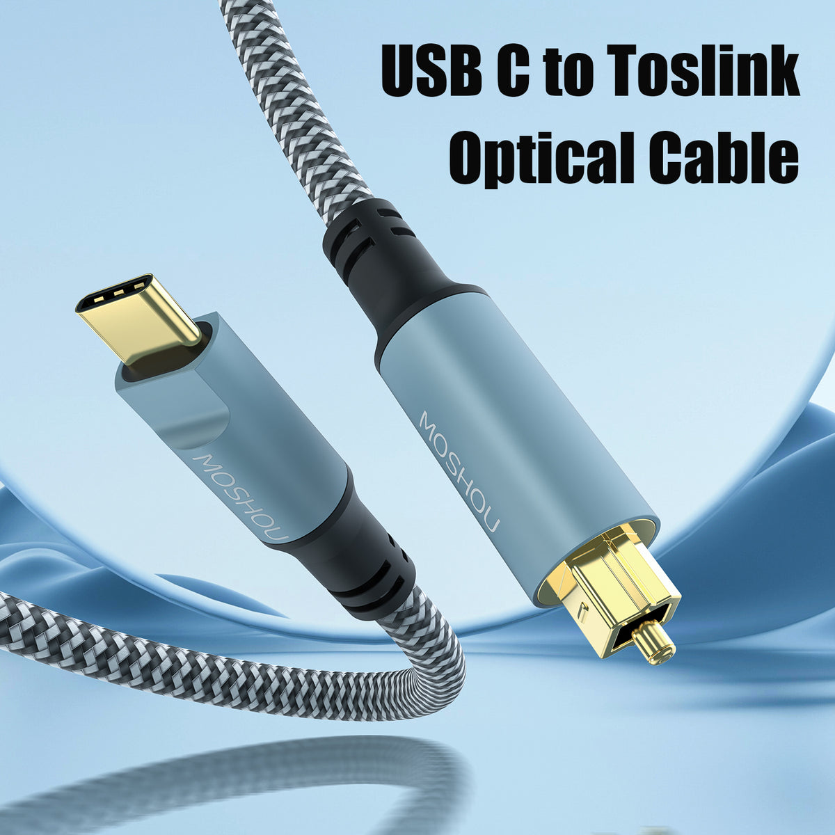 MOSHOU USB-C to Toslink optical audio cable connectors