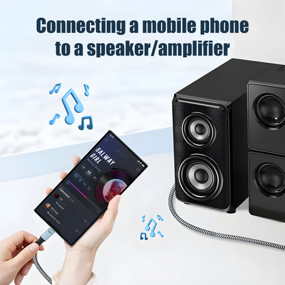 USB-C phone connected to speaker and amplifier through Toslink